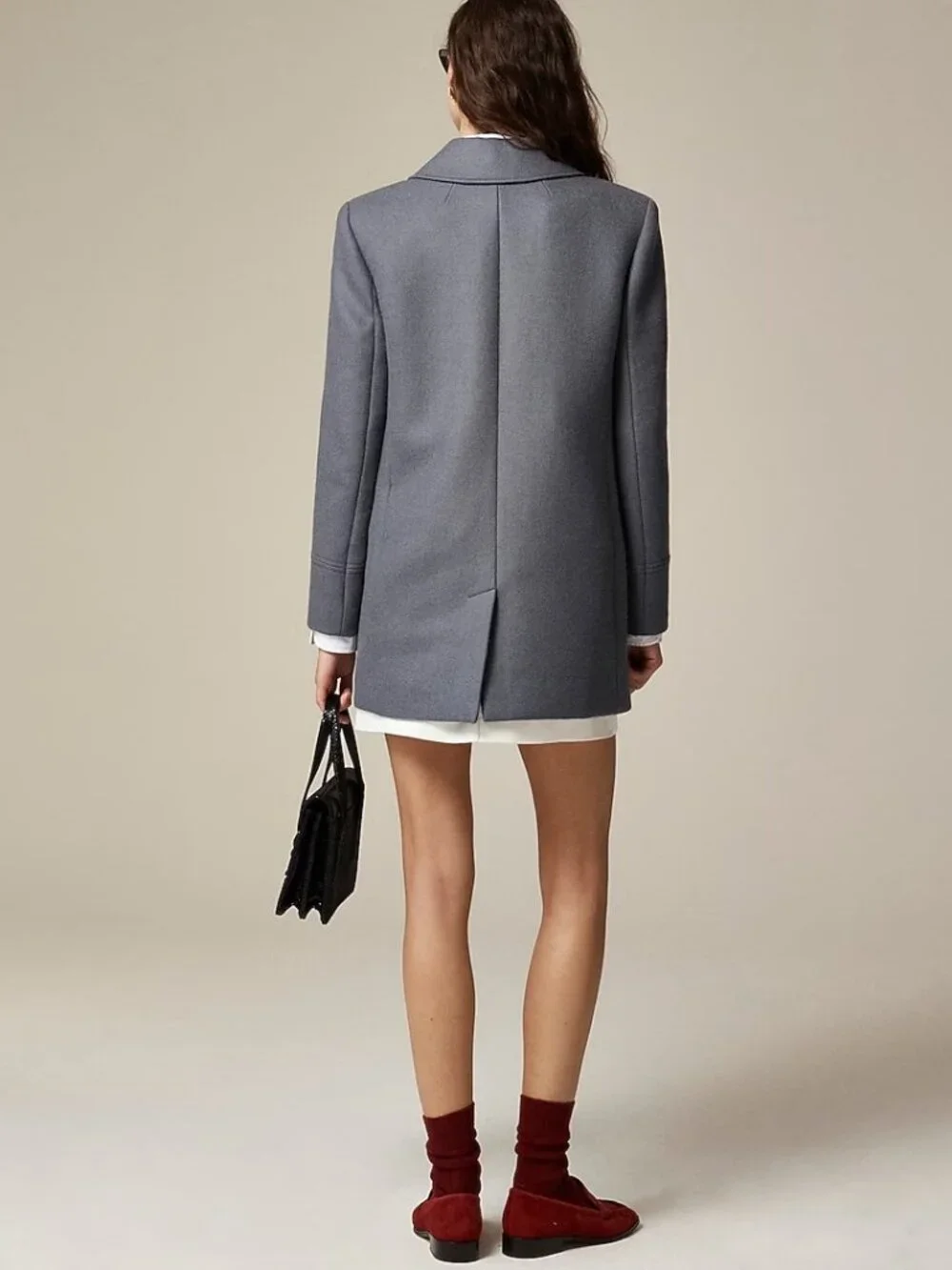 J. Crew Classic peacoat jacket double breasted coat Italian wool blend melton - Picture 3 of 16